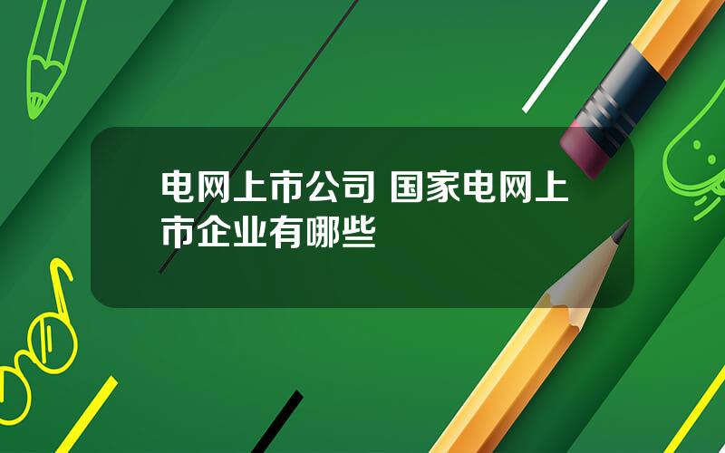 电网上市公司 国家电网上市企业有哪些